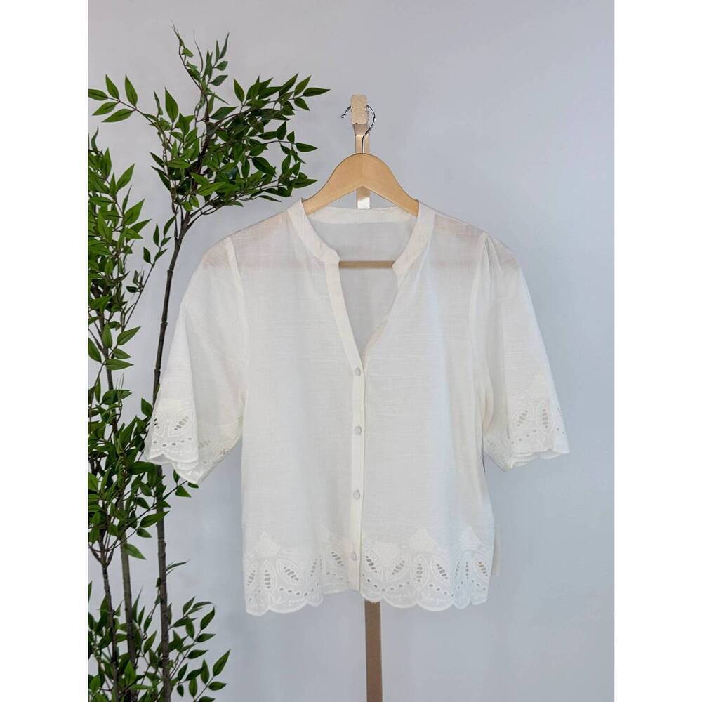 NEW DEX CLOTHING women's bloom eyelet blouse in white